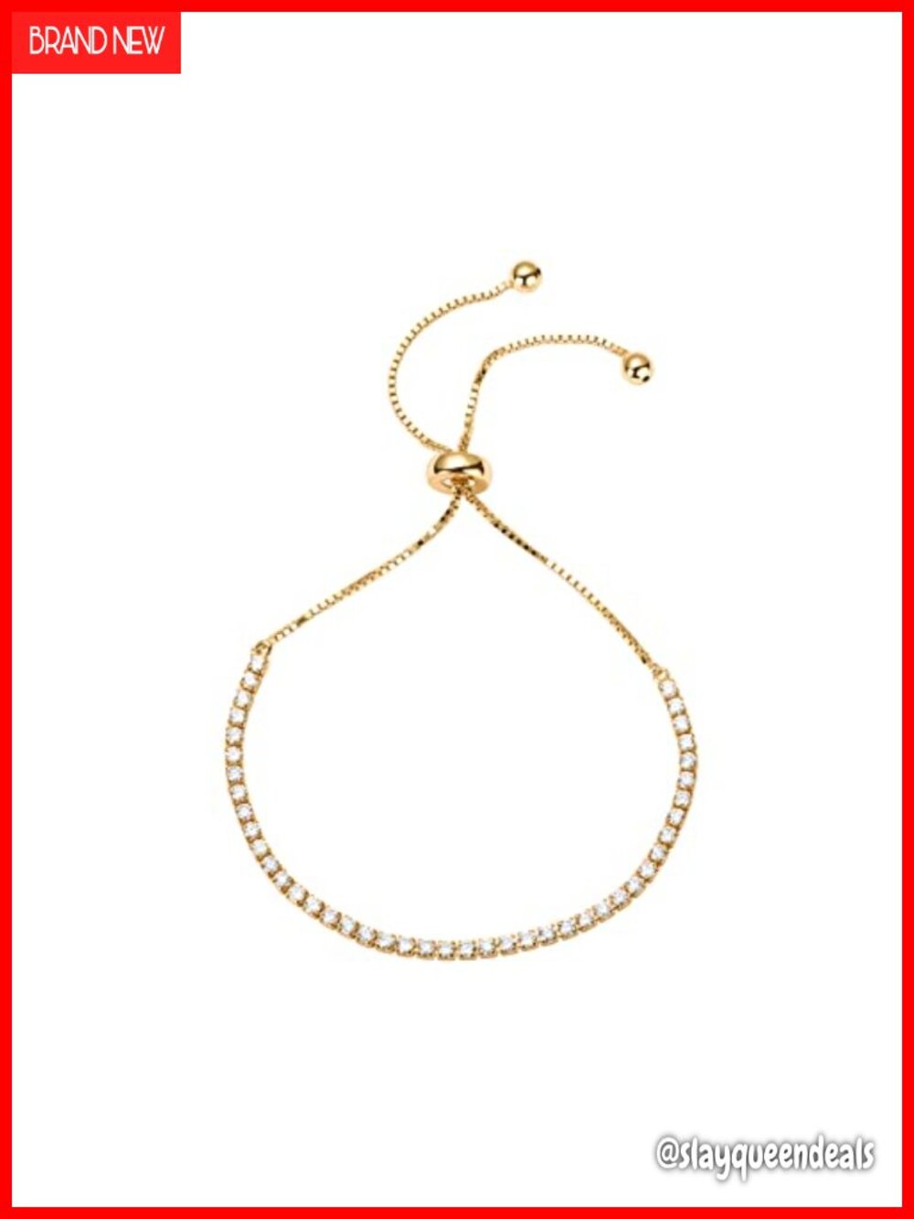 14K Gold Plated Adjustable CZ Tennis Bracelet
